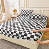 Mengersi Black White Fitted Sheet - Microfiber Fitted Bottom Sheet-