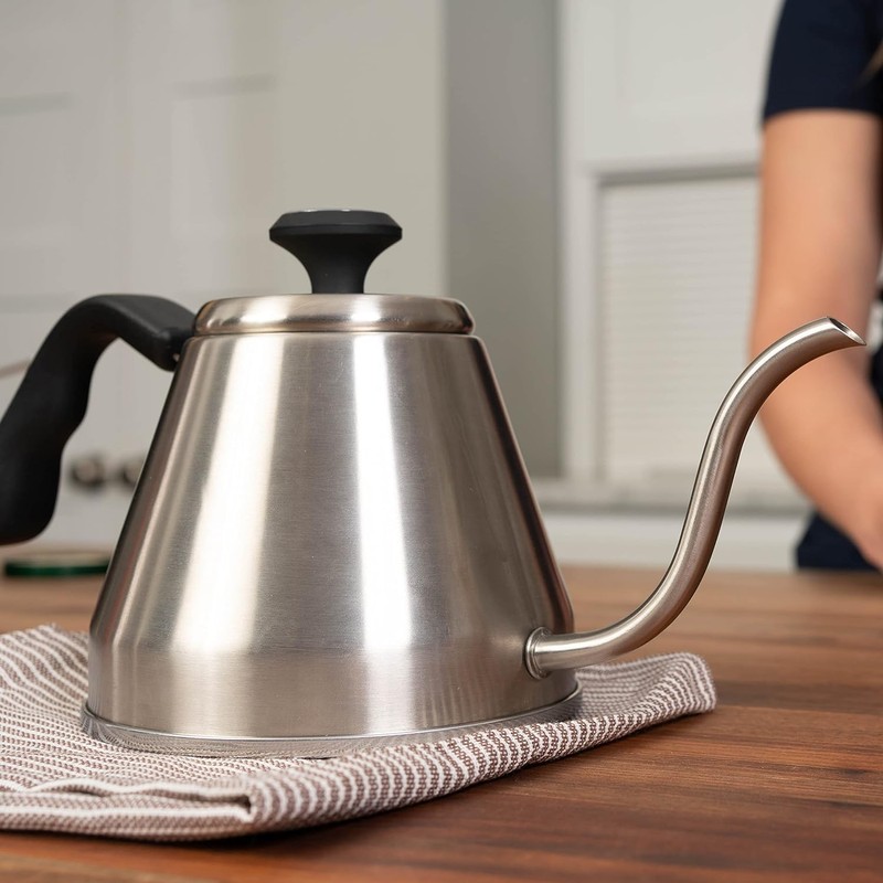London Sip RiteTemp Gooseneck Kettle with Thermometer, Thin Spout Ideal