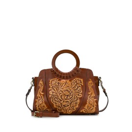 Lyon Satchel - Natural Cavo Tooled Colorblock