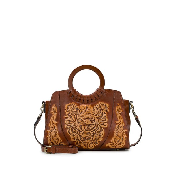 Lyon Satchel - Natural Cavo Tooled Colorblock