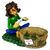 Ashtray Figurine Rastaman Sitting with Polyresin Basket