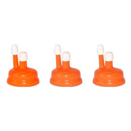THORIUM Carboy Cap 3, 5 & 6 Gallon, Blow Off Hood with Caps, Orange Silicone with Breathable Thermometer Spouts, 3 Pack Size