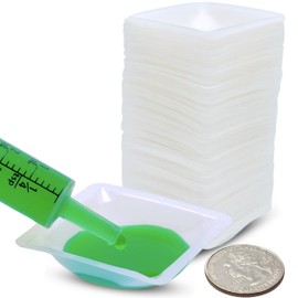 Weigh Boats Small (7ml, 125 Pack) Disposable Plastic Trays for Scale, Anti-Static Square Tray Weighing Dishes, Polystyrene Lab Dish for Powder Weight, Mixing Epoxy, Mini Sample Containers, Pour Boat