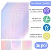 36 Sheets Holographic Sticker Paper, Transparent Holographic Vinyl Laminate Film,