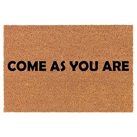 Coir Doormat Front Door Mat New Home Closing Housewarming Gift Come As You are (24" x 16" Small)