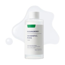EQQUALBERRY Tnico Exfoliante Facial Swimming Pool Toner - Coreano con Enzima Proteasa y cido Hialurnico, Exfoliacin Diaria Suave, Piel Sensible, 155  