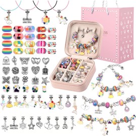 Kit para Hacer Pulseras Niñas 66PCS, Juego de Manualidades con Cuentas para Ensartar y Pulseras de la Amistad, Incluye Caja Almacenamiento - Regalo para Niñas, Cumpleaños, Navidad, Día del Niño(Color)
