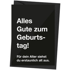 The holy fox® Nasty Birthday Card with Envelope - Happy Birthday • For Your Age You Look Amazingly Old