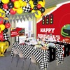 WNINK 4 Pack Race Car Table Cloth and Black White