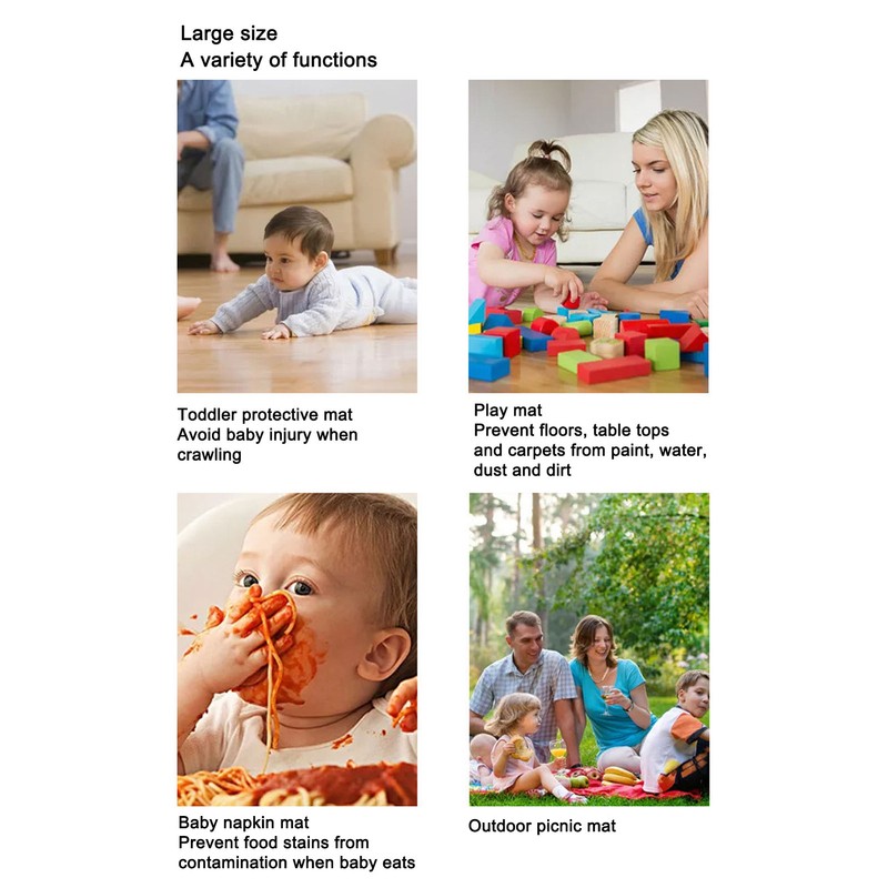 Waterproof Food Spill Mess Mat Portable Cute Cartoon Animal Pattern