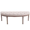 HOMCOM Tufted Half Circle Ottoman Bench Seat - Off White