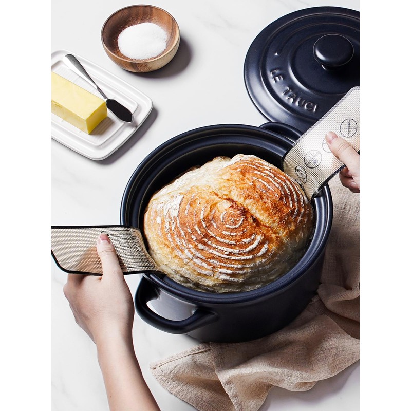 LE TAUCI 3 qt Ceramic Dutch Oven for Bread Baking
