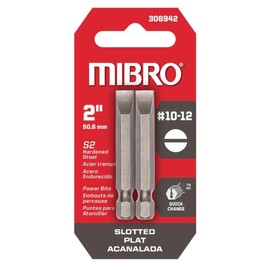 MIBRO Slotted #10-12 x 2 in. L Screwdriver Bit S2 Tool Steel 2 pc.