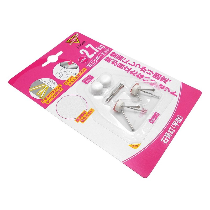 Nikkusangyo Magic Cloth 8 J Hook Plaster Nail (Flat Type)