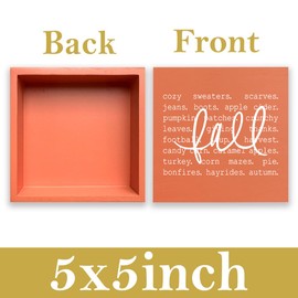 Fall Decor, Fall Decorations for Home Office, Fall Sign, Autumn Pumpkin Sweaters Decorations, Fall Themed Sign, Autumn Desk Shelf Decor 5 X 5 Inch