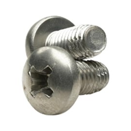 #10-32 x 3/4" Machine Screws, Pan Head Phillips, Type F, Hardened, 410 Stainless Steel, Fully Threaded (125 Pack)
