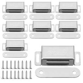 IGXX 8 Pack Magnetic Door Catch for Cupboard,Magnetic Door Catch,Stainless Steel Drawer Magnet,Small Cabinet Door Magnetic Catches for Wardrobe Closet Cupboard Door Closing (Silver)