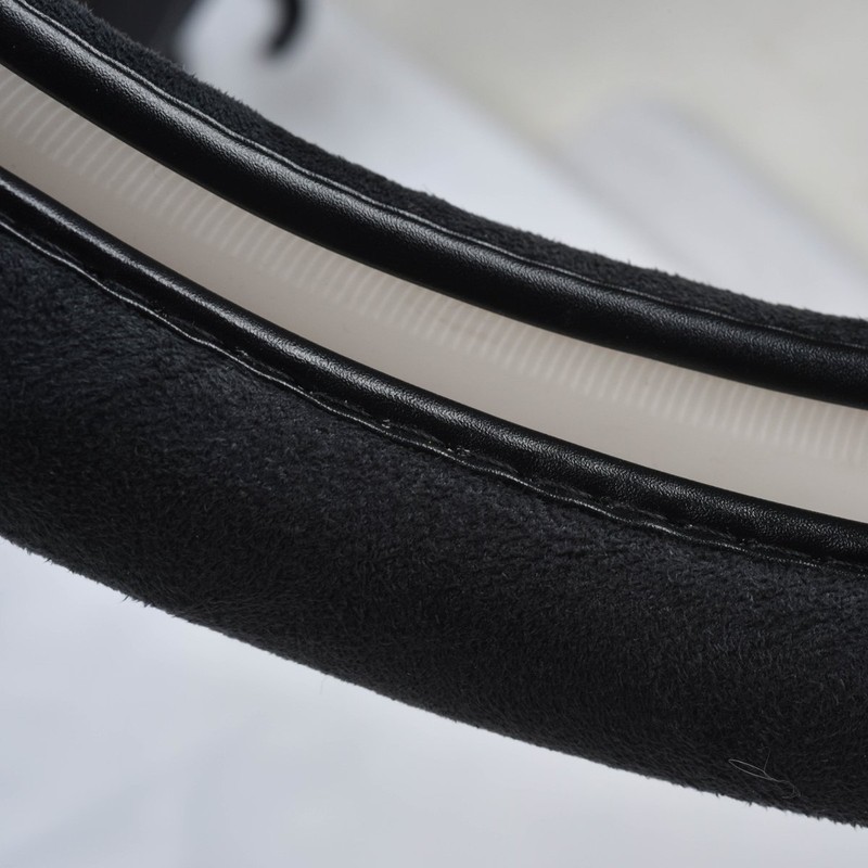 CAR Pass Black Faux Suede 14.5-15 Inch Memory Foam Steering
