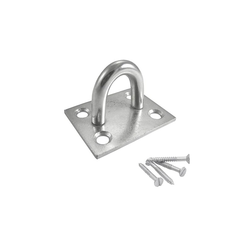 Keypak Security Staple on Plate, 50mm, Zinc Plated, Heavy-Duty Corrosion