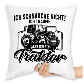 Cushion 40 x 40 cm Decorative Cushion – Tractors – Ich Schnarche Nicht ich träume DASS ich ein Traktor Bin Schwarz – 40 x 40 cm – White – Farmer Tractor Tractor Fan Snoring Farmers