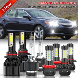 CHUSYYRAY For Acura ILX 2013 2014 2015 8x LED HID Headlight Hi/Lo+DRL Fog Light Bulb 6000K