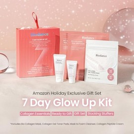 BIODANCE 7 Day Glow Up Kit: Collagen Gift Set for Glass-Skin, Korean Skin Care with Cleanser, Toner Pads, Moisturizer, Gel Masks, All-in-One Skin Care