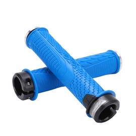 ENLEE 2Pcs/set Mountain Bike Grips Cycling Anti Slip Handlebar Cover Lock On Bicycle Handlebar GripsBlue