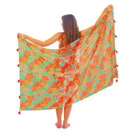 Mandala Life Art Blue Women's Sarong, Pareo, Bikini Cover Up, Beach Towel, Wrap Skirt, Tapestry, Wrap Scarf, Neckerchief, High-Quality Rayon, Soft and Light