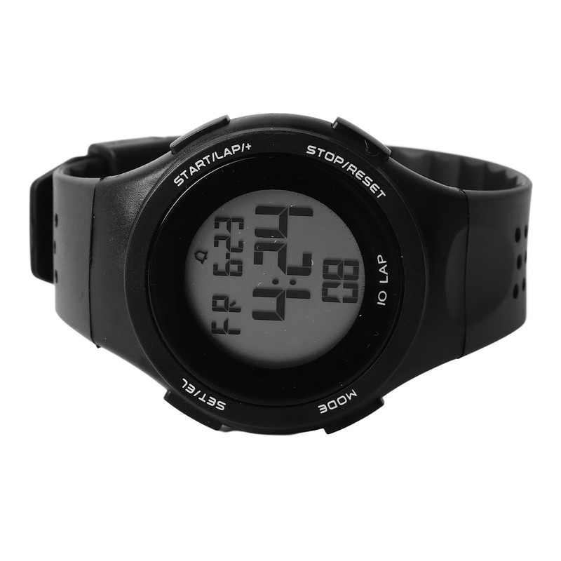 LED Digital Watch Waterproof Clear Display Breathable Strap Electronic Watch