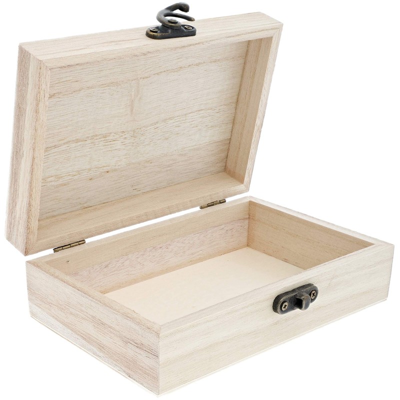 6-Pack Unfinished Wooden Jewelry Box with Locking Clasp (5.9 x