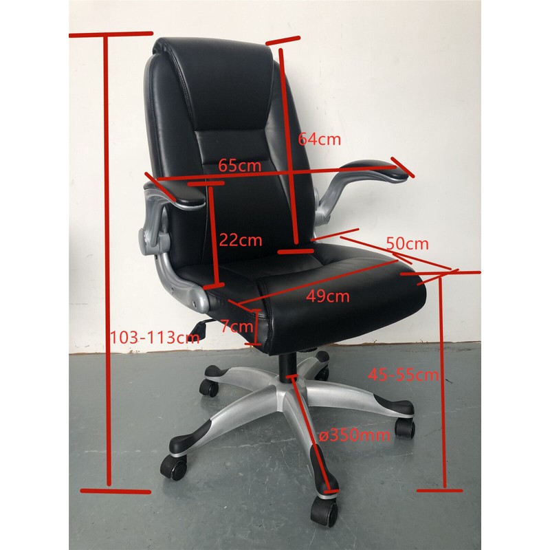 #7 Comfortable high back chairs with casters, black material, flip