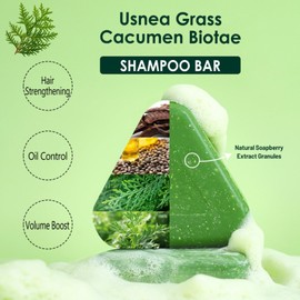 Nature Seven Green Soap Shampoo with Foaming Net, Nature Triangle Shampoo Bar, Usman Grass Hair Shampoo Bar for Women & Men, 2in1 Solid Shampoo and Conditioner Bars for Strengthens Smooths Hair