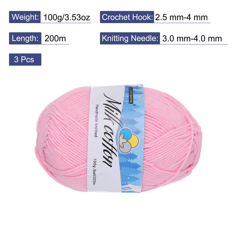 Rebower Cotton Yarn,65% Cotton and 35% Acrylic Fibers Soft Knitting