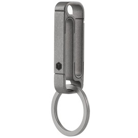 KeyUnity KM11 Titanium Key Holder Belt Clip, Double-Sided Carabiner Keyring for Men (Sandblasted)