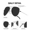 QALLY Men's Classic Aviator Sunglasses Women Polarized Pilot Aviator Sunglasses,Silver