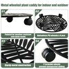 3 Packs Large Metal Plant Caddy with Wheels 13" Rolling