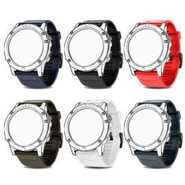 GinCoband Fenix 5X Bands,26mm Quick Release Wristband Replacement for Garmin Fenix 5X/Fenix 5X Plus/Fenix 6X/Fenix 6X Pro/Fenix Watch (26mm Width, 6-Pack)