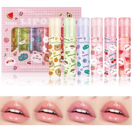 Juego De 6 Labiales Transparentes En Gel, Brillo Labial En Roll-On, Bálsamo Labial Hidratante De Larga Duración, Aceite Iluminador, Bálsamo Nutritivo, Maquillaje Labial Para Mujeres Y Niñas.