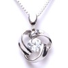 A.UN Jewelry Women's Birthstone Eternity Rose Necklace, Zircon