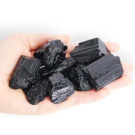 Orientrea 200 Gramm Naturbelassene Schwarzer Turmalin Rohsteine, Natrlicher Schwarzer Turmalin Rohkristall, Naturbelassene Schwarzen Turmalinsteinen