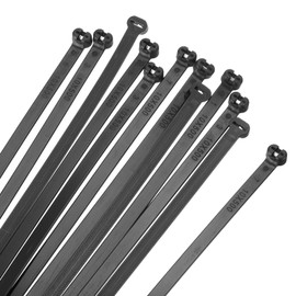 MECCANIXITY Cable Zip Ties 8"x0.31", 100 Pcs Metal Tooth Self-Locking Wire Ties for Cord Management Indoor Outdoor, Tensile Strength 100 lbs, Black