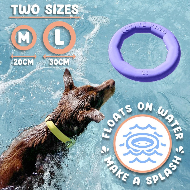 APAWLO Pets Active Ring Dog Toy for Fetch, Tug &