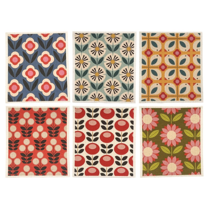 The Cosy Nest Company Swedish Dishcloths Pack of 6, Reusable