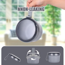 DIDATOOL Denture Bath Case, No-Leak Denture Cup, Large Capacity Denture Box, Portable Storage for All Types of Dentures Orthodontic Appliances, Perfect for Traveling and Daily Use (Grey)