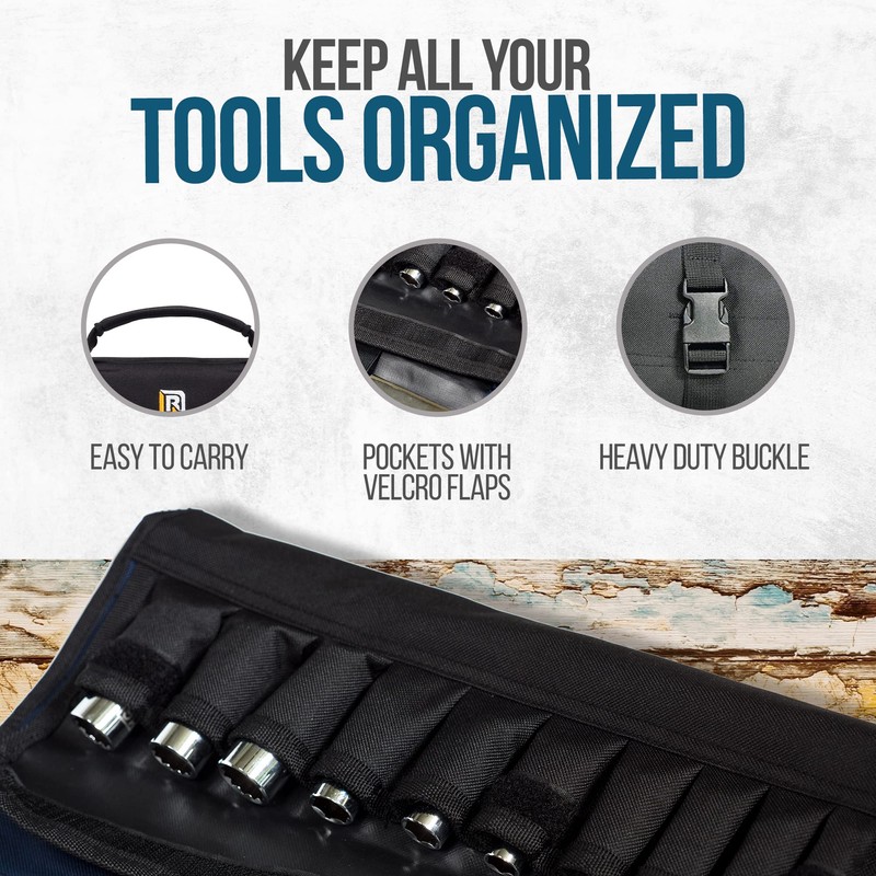 32 Pocket Tool Roll Organizer - Wrench Organizer & Tool