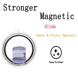 20 oz Tumbler Lids for Yeti, 2 Pcs Replacement Magnetic Spill-Resistant Lids for Yeti 20 oz Tumbler, 10 oz Mug, 10 oz Lowball with Magnetic Slider Switch, BPA Free