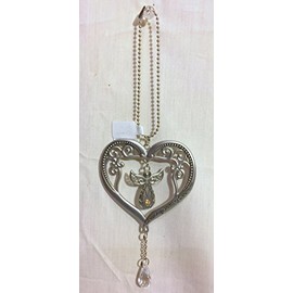 Ganz Heart Angel Crystal Car Charm Sun Catcher Prism Ornament Guardian Angel Protect My Grandmother