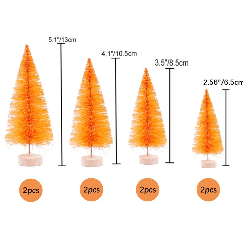 8 Pcs Artificial Mini Christmas Trees, Miniature Pine Trees Sisal