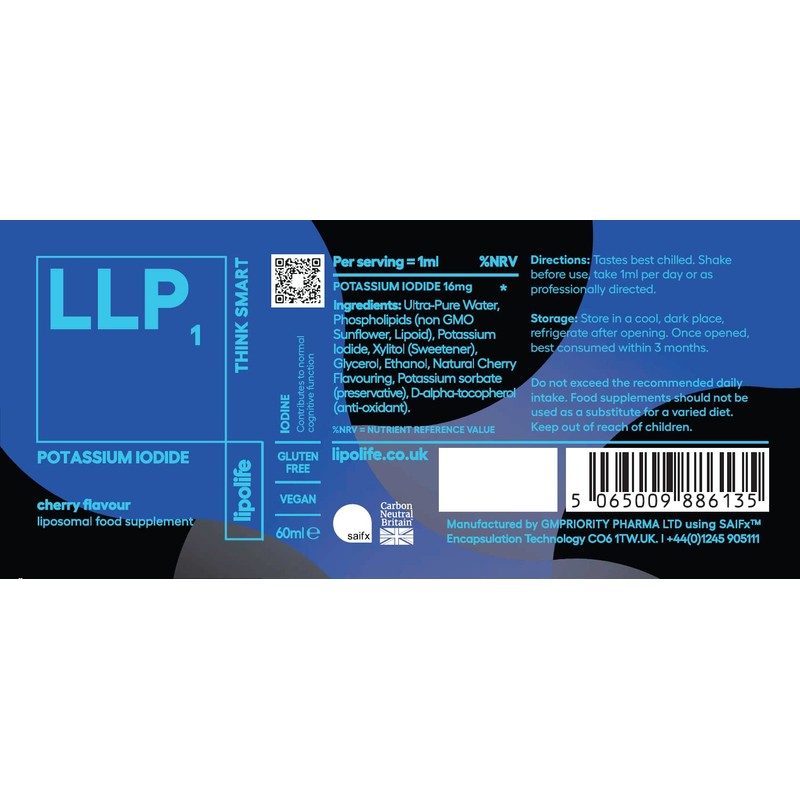 LLP1 - Liposomal Potassium Iodide - 60ml (Cherry Flavour) -
