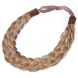 Gledola 5 Strands Synthetic Hair Braid Headband Hair Braided Headband for Women Girl (Caramel Blonde)